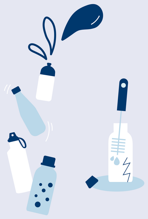 verschiedene Illustrationen von Flaschen