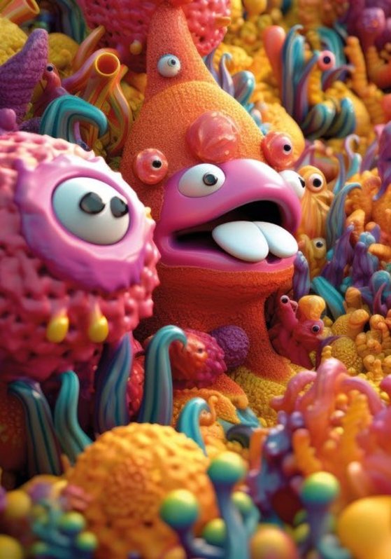 colourful monster world