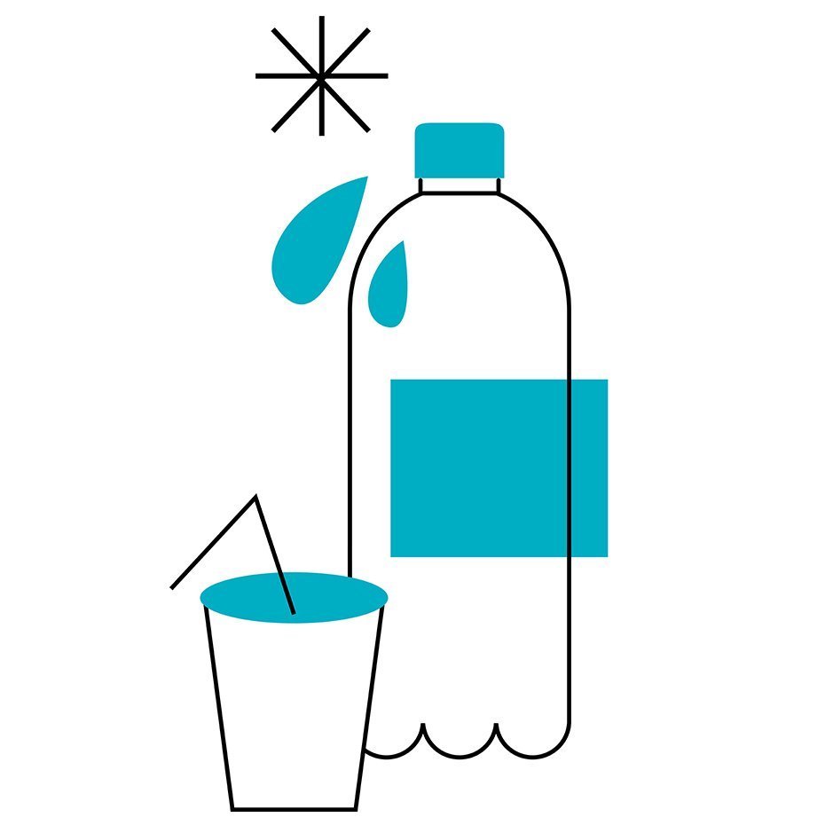 Icon PET-bottle and PET-cup