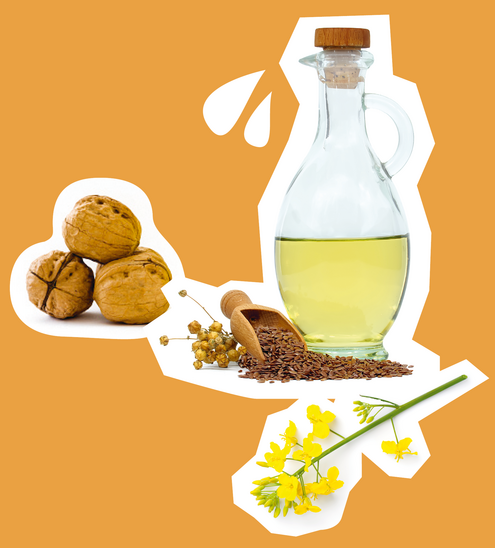 Collage &Ouml;l und weitere Omega-3-Quellen