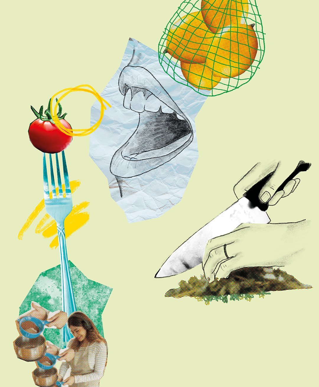 collage of substances of groceries