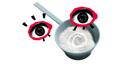 Dosierl&ouml;ffel mit wei&szlig;em Pulver