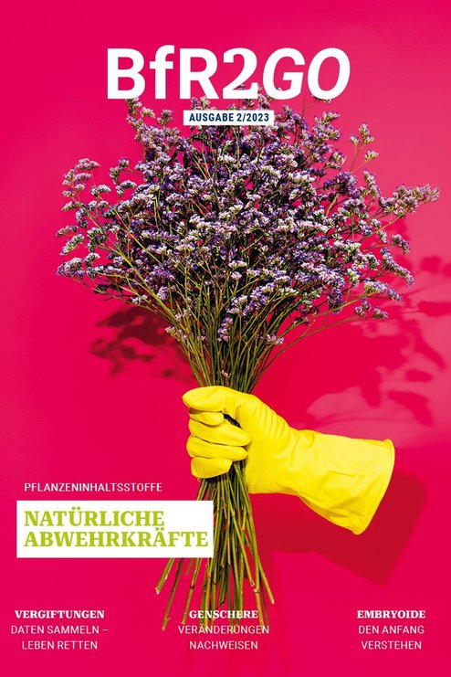 Cover BfR2GO Ausgabe 2/2023 Schwerpunkt Pflanzeninhaltsstoffe